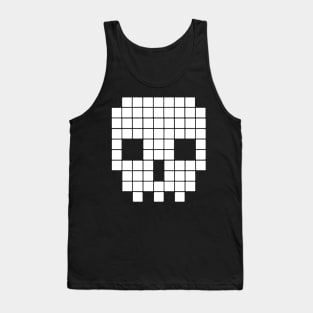 Retro Pixel Skull 8 Bit Era Geek Mens Loose Fit Cotton computer Tank Top